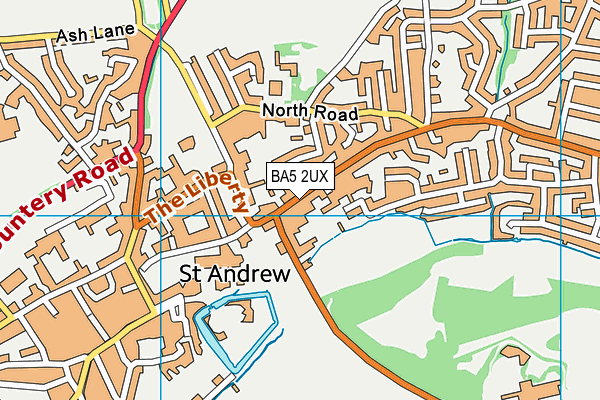 BA5 2UX map - OS VectorMap District (Ordnance Survey)