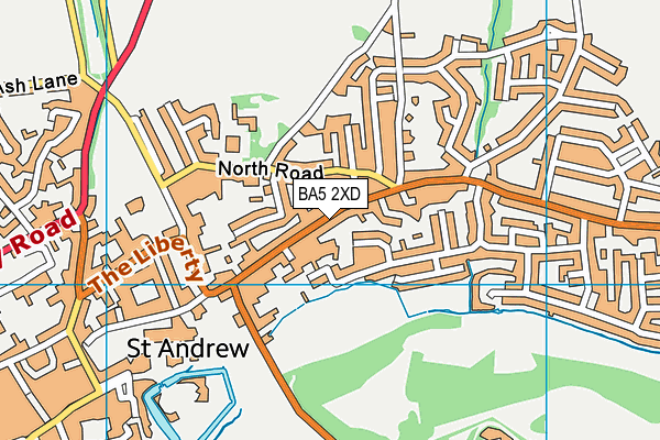 BA5 2XD map - OS VectorMap District (Ordnance Survey)