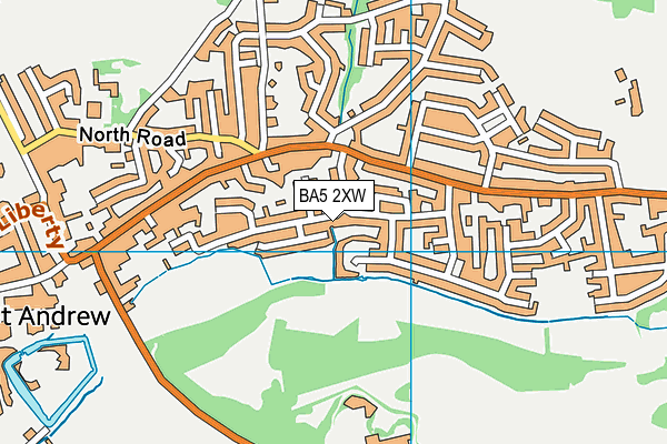 BA5 2XW map - OS VectorMap District (Ordnance Survey)