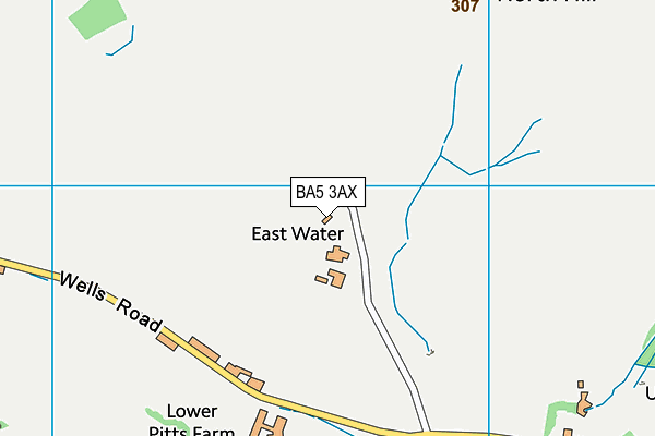BA5 3AX map - OS VectorMap District (Ordnance Survey)