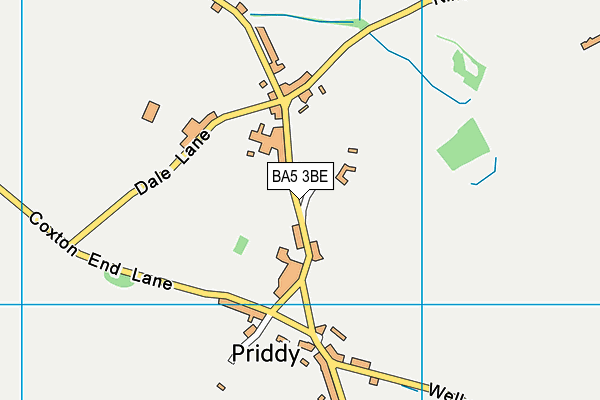 Priddy Primary School map (BA5 3BE) - OS VectorMap District (Ordnance Survey)