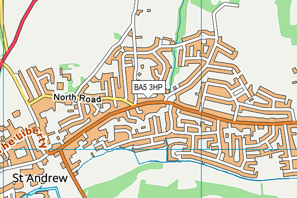 BA5 3HP map - OS VectorMap District (Ordnance Survey)
