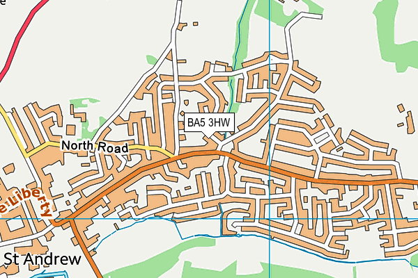 BA5 3HW map - OS VectorMap District (Ordnance Survey)