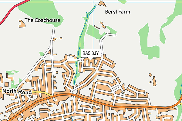 BA5 3JY map - OS VectorMap District (Ordnance Survey)