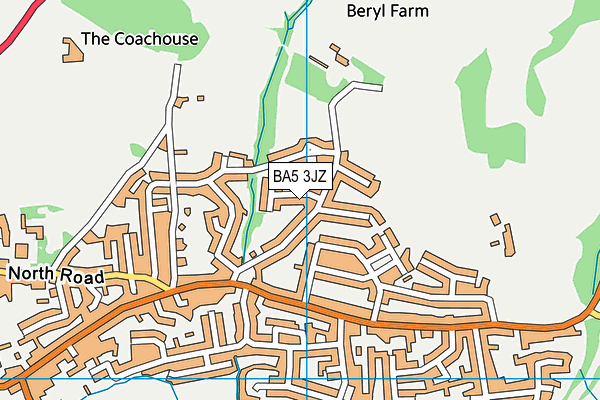 BA5 3JZ map - OS VectorMap District (Ordnance Survey)