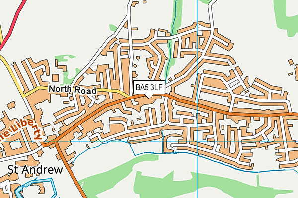 BA5 3LF map - OS VectorMap District (Ordnance Survey)