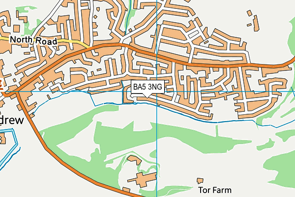 BA5 3NG map - OS VectorMap District (Ordnance Survey)