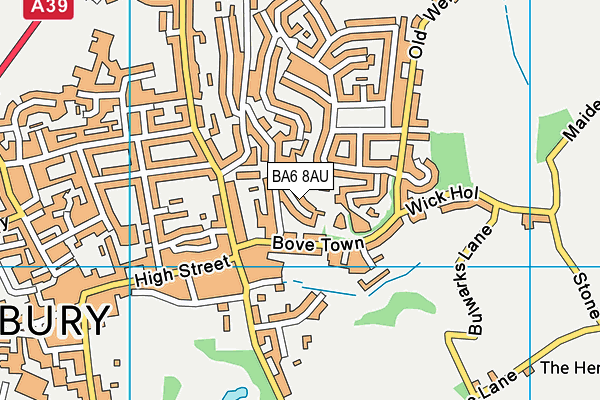 BA6 8AU map - OS VectorMap District (Ordnance Survey)