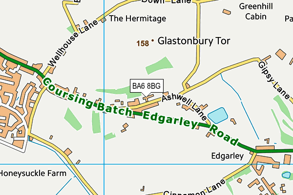 Map of GLASTONBURY COTTAGES LTD at district scale
