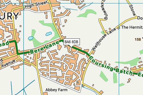 BA6 8DB map - OS VectorMap District (Ordnance Survey)