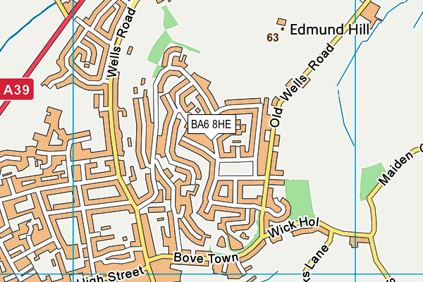BA6 8HE map - OS VectorMap District (Ordnance Survey)