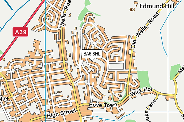 BA6 8HL map - OS VectorMap District (Ordnance Survey)