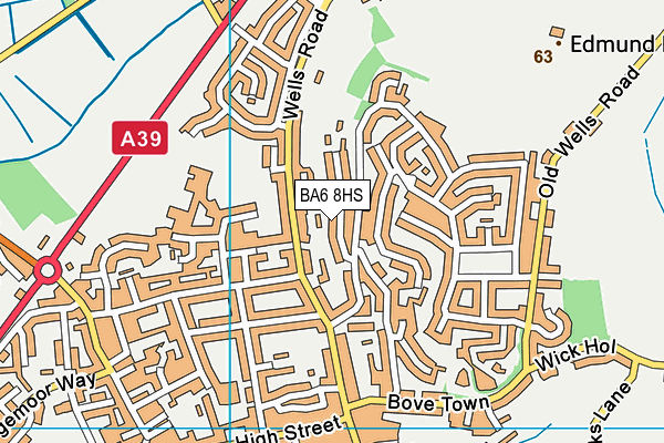 BA6 8HS map - OS VectorMap District (Ordnance Survey)