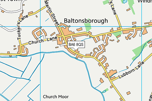 BA6 8QS map - OS VectorMap District (Ordnance Survey)