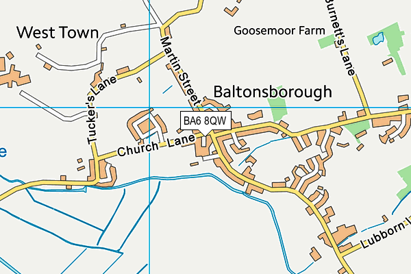 BA6 8QW map - OS VectorMap District (Ordnance Survey)