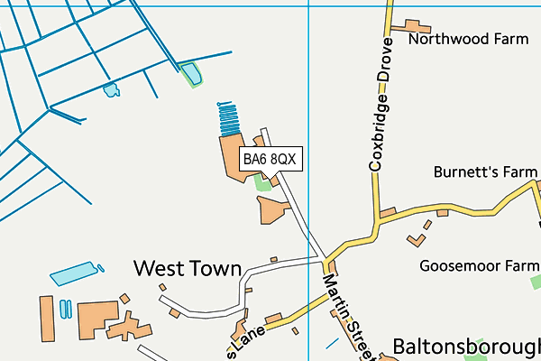 BA6 8QX map - OS VectorMap District (Ordnance Survey)
