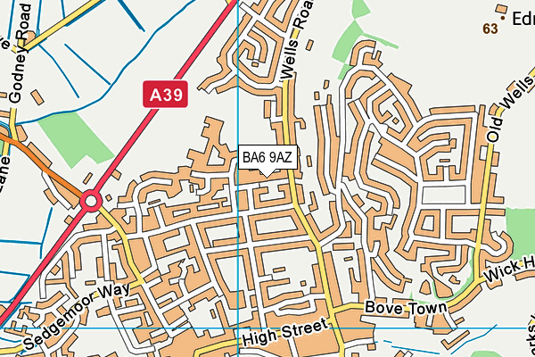 BA6 9AZ map - OS VectorMap District (Ordnance Survey)