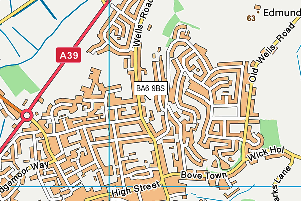 BA6 9BS map - OS VectorMap District (Ordnance Survey)