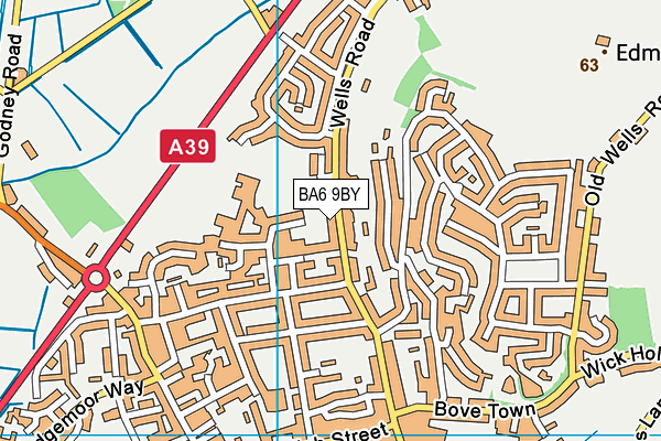 BA6 9BY map - OS VectorMap District (Ordnance Survey)