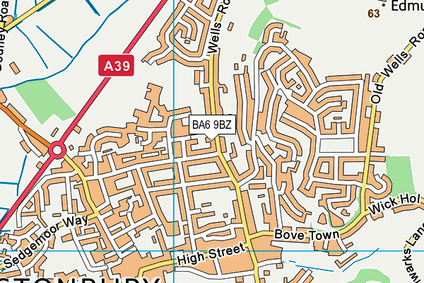 BA6 9BZ map - OS VectorMap District (Ordnance Survey)