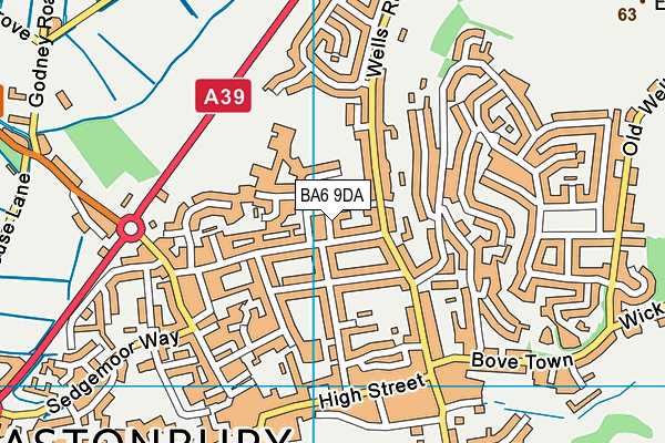 BA6 9DA map - OS VectorMap District (Ordnance Survey)