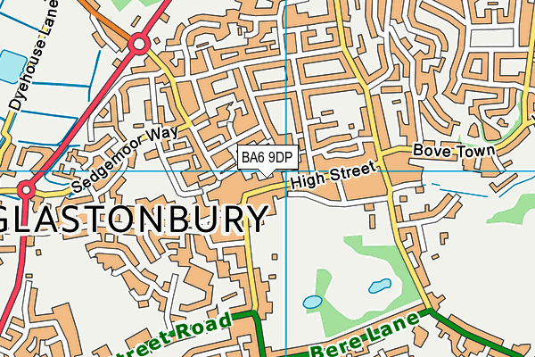 Map of GLASTONBURY MURAL TRAIL CIC at district scale
