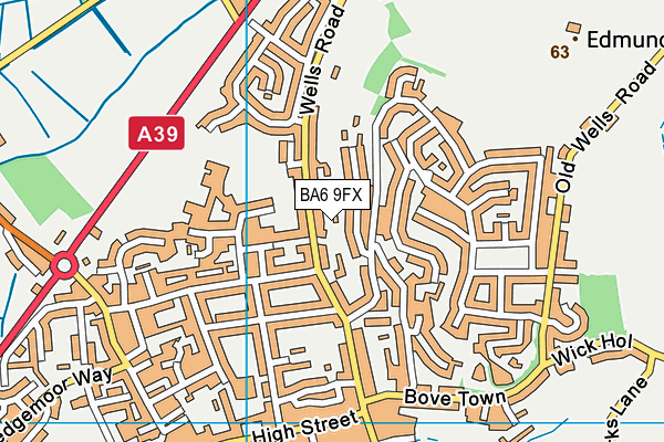 BA6 9FX map - OS VectorMap District (Ordnance Survey)