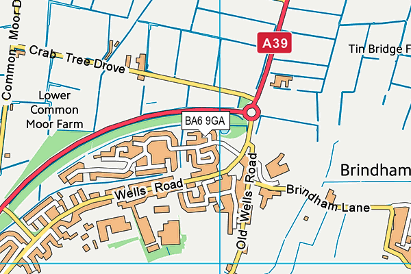 BA6 9GA map - OS VectorMap District (Ordnance Survey)