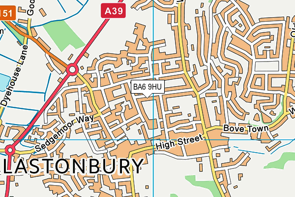 BA6 9HU map - OS VectorMap District (Ordnance Survey)