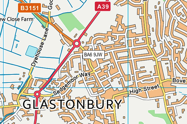 BA6 9JW map - OS VectorMap District (Ordnance Survey)