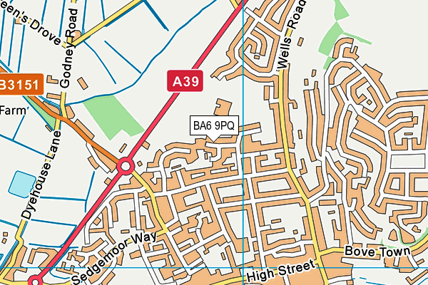 BA6 9PQ map - OS VectorMap District (Ordnance Survey)