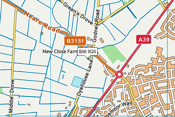 BA6 9QS map - OS VectorMap District (Ordnance Survey)