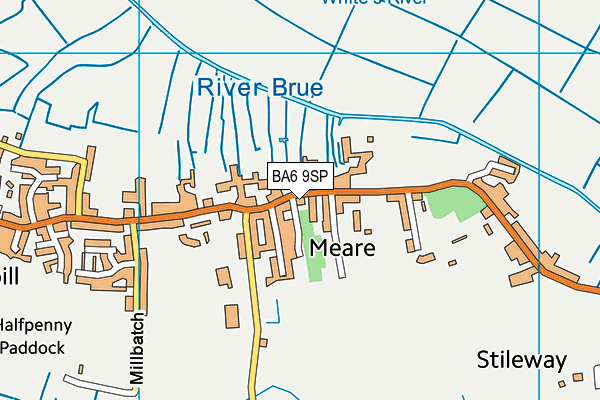 Meare Village Primary School map (BA6 9SP) - OS VectorMap District (Ordnance Survey)