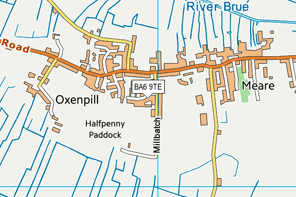 BA6 9TE map - OS VectorMap District (Ordnance Survey)