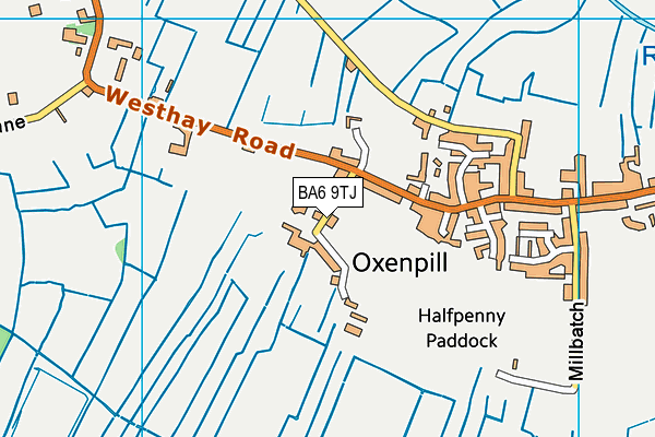 BA6 9TJ map - OS VectorMap District (Ordnance Survey)