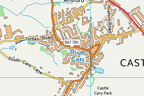 BA7 7BX map - OS VectorMap District (Ordnance Survey)