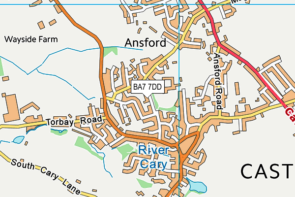 BA7 7DD map - OS VectorMap District (Ordnance Survey)