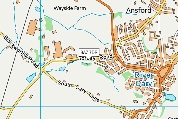 BA7 7DR map - OS VectorMap District (Ordnance Survey)