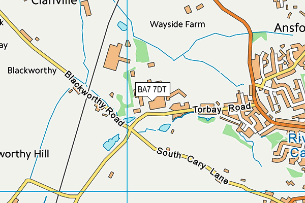BA7 7DT map - OS VectorMap District (Ordnance Survey)