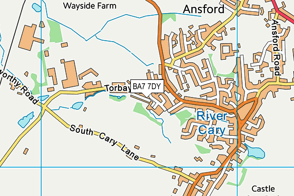 BA7 7DY map - OS VectorMap District (Ordnance Survey)