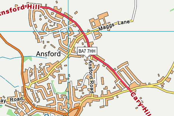 Castle Cary Cricket Club map (BA7 7HH) - OS VectorMap District (Ordnance Survey)