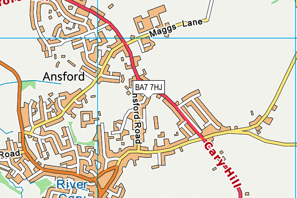BA7 7HJ map - OS VectorMap District (Ordnance Survey)