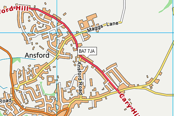 BA7 7JA map - OS VectorMap District (Ordnance Survey)