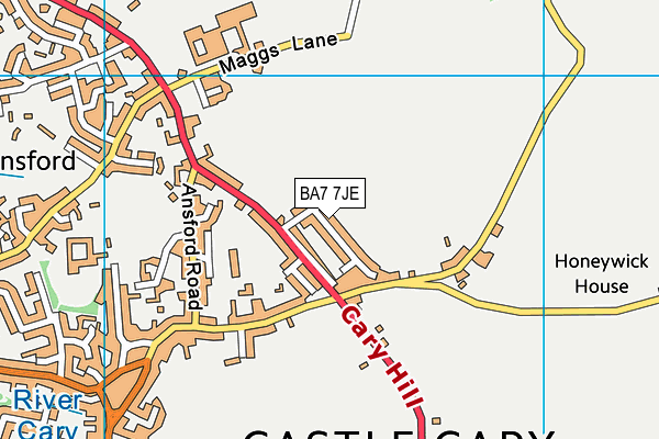 BA7 7JE map - OS VectorMap District (Ordnance Survey)