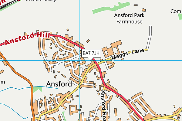 BA7 7JH map - OS VectorMap District (Ordnance Survey)