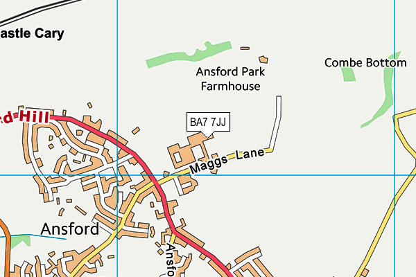 Ansford Academy map (BA7 7JJ) - OS VectorMap District (Ordnance Survey)