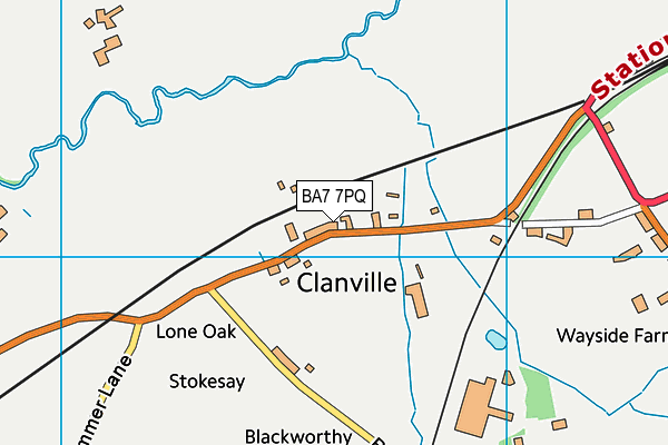 BA7 7PQ map - OS VectorMap District (Ordnance Survey)