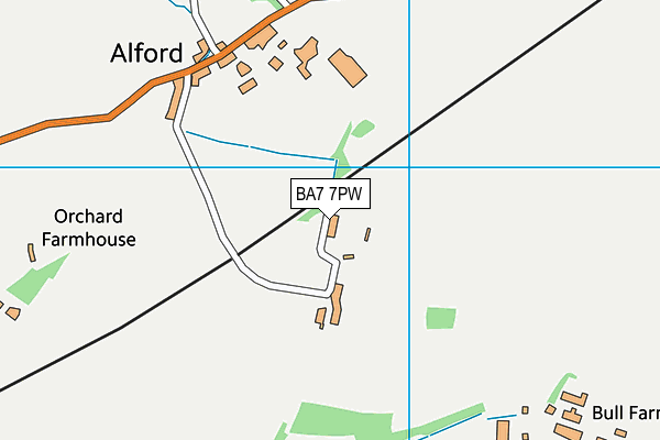 BA7 7PW map - OS VectorMap District (Ordnance Survey)