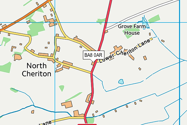 BA8 0AR map - OS VectorMap District (Ordnance Survey)