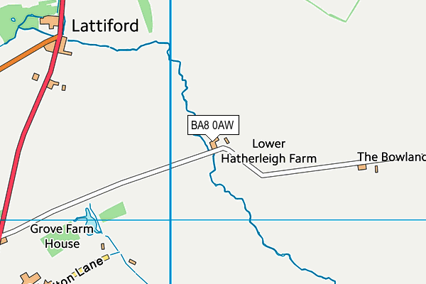 BA8 0AW map - OS VectorMap District (Ordnance Survey)